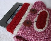 PINK Sock Monkey Nook Kindle eReader Kobo Sleeve Cover Summer Christmas Chanukah (Hanukkah), birthday (pink white red)