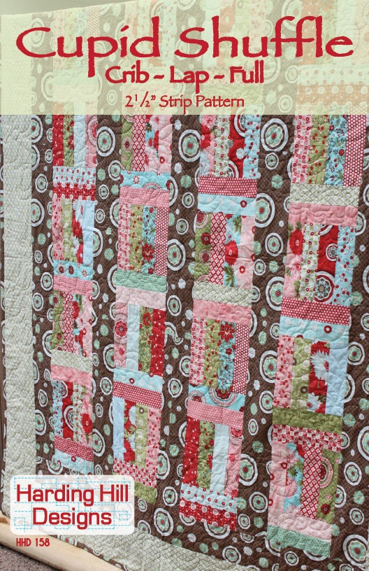 Cupid Shuffle 2-1/2" Strip Pattern -  Multiple Sizes - PDF version