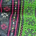 Hand Drawn Indigo Batik and Colorful Embroidery Hmong Skirt
