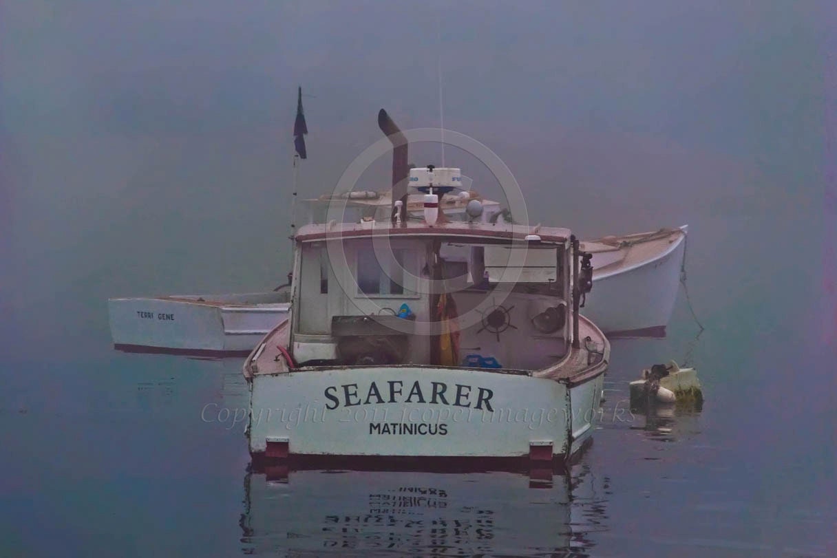 Lobster Boats in Fog Fine Art Framed Photographic Print     "Sands of Time"