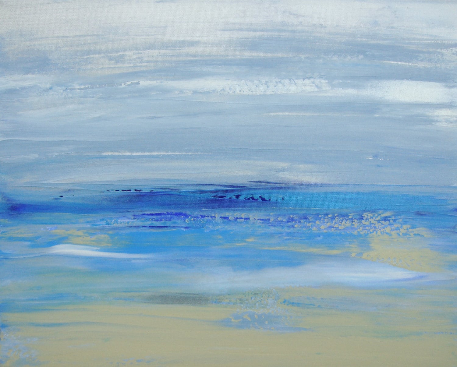 Abstract Seascape acrylic painting on by SallyKellyPaintings