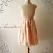 Amor Vintage Inspired- Princess Romance- Strapless Lace Dress in Lovely Pink Old Rose for Wedding, Prom, Any Special Occasion- Fit S,M-