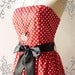 SALE TODAY--Amor Vintage Inspired- ReTrO PoLkA DoT- Strapless Cocktail Cotton Dress in Red -Xs-S-