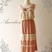 Amor Dress Vintage Inspired- In Love with Me- Earthtone Pink Lacy Retro Vintage Mix Maxi Dress