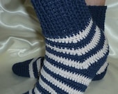 Instant Download Crochet pattern (pdf file) - Crocheted striped men's socks