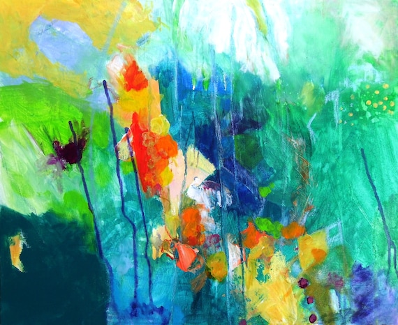 Abstract Painting on Canvas Original Modern Art "Tranquil Meadow"