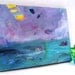 Minimalist Abstract Seascape Landscape Artwork on Small Canvas, Acrylic Painting "Stormy Sea"