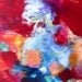 Abstract Art Acrylic Red Painting on Canvas Original Contemporary "Fire Flow"