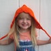 Toddler to pre-teen size pixie hat.  Tangerine.  Ready to ship.  Pixie hat, elf hat, gnome hat.