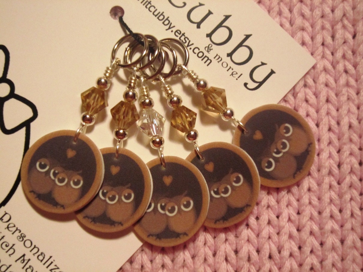 Owl Love Birds NON SNAG Stitch Markers