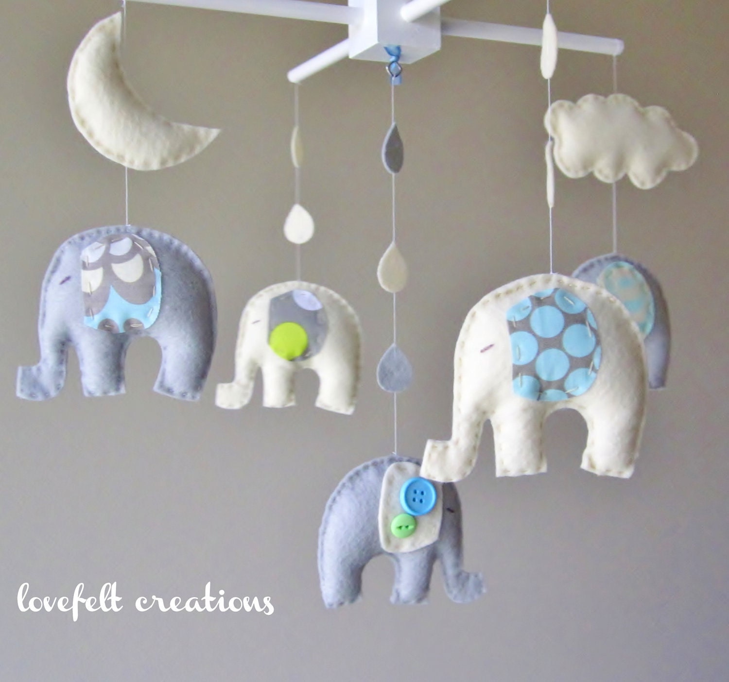 Baby mobile - Baby crib Mobile - Elephant Mobile - Nursery Mobile - Baby boy Mobile - You can PICK ur COLORS and FABRIC :)