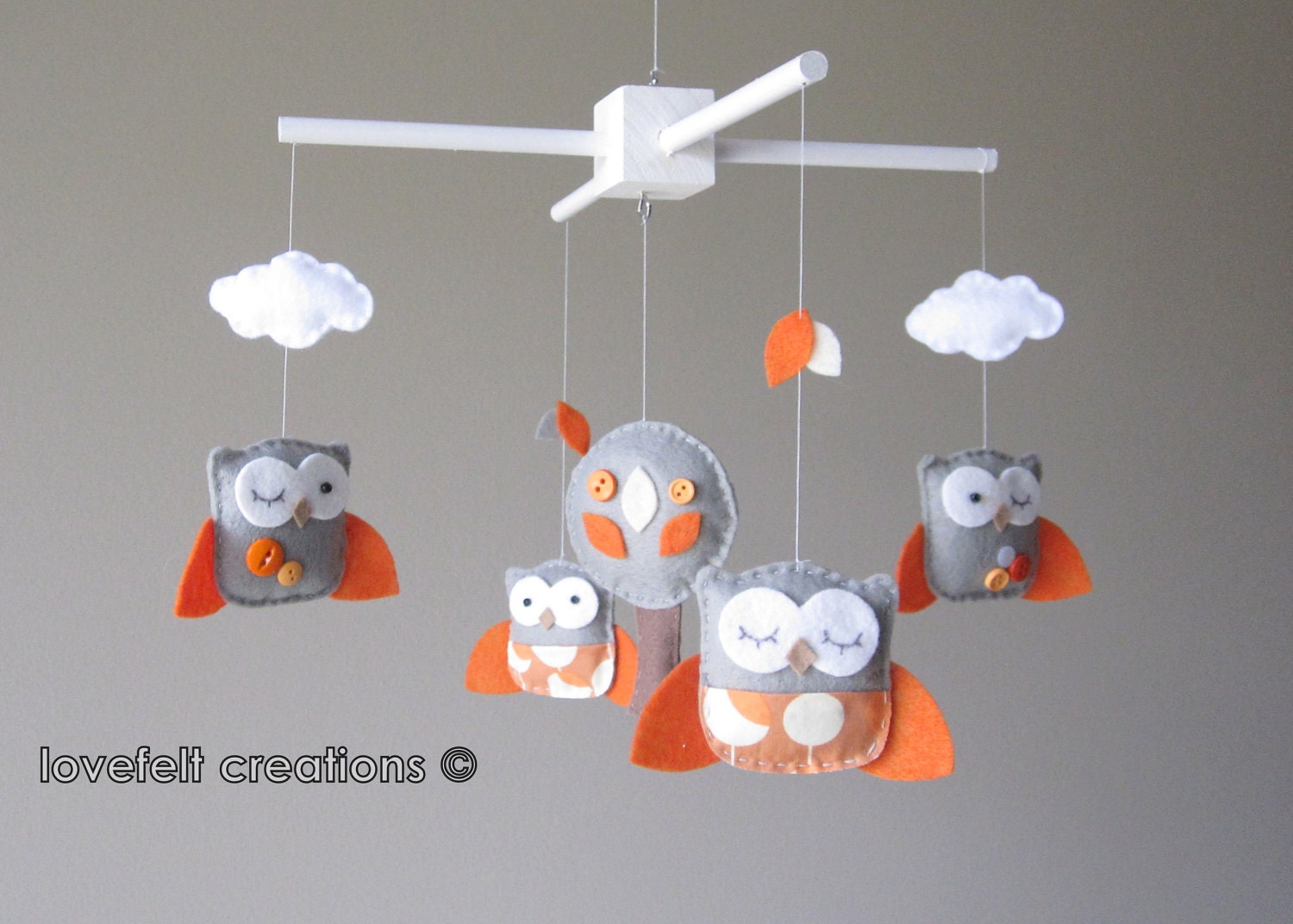 Baby Crib Mobile - Baby Mobile - Owl Mobile - Custom Baby Mobile - Neutral Mobile - You can Customize your colors :)