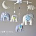 Baby mobile - Baby crib Mobile - Elephant Mobile - Nursery Mobile - Baby boy Mobile - You can PICK ur COLORS and FABRIC :)