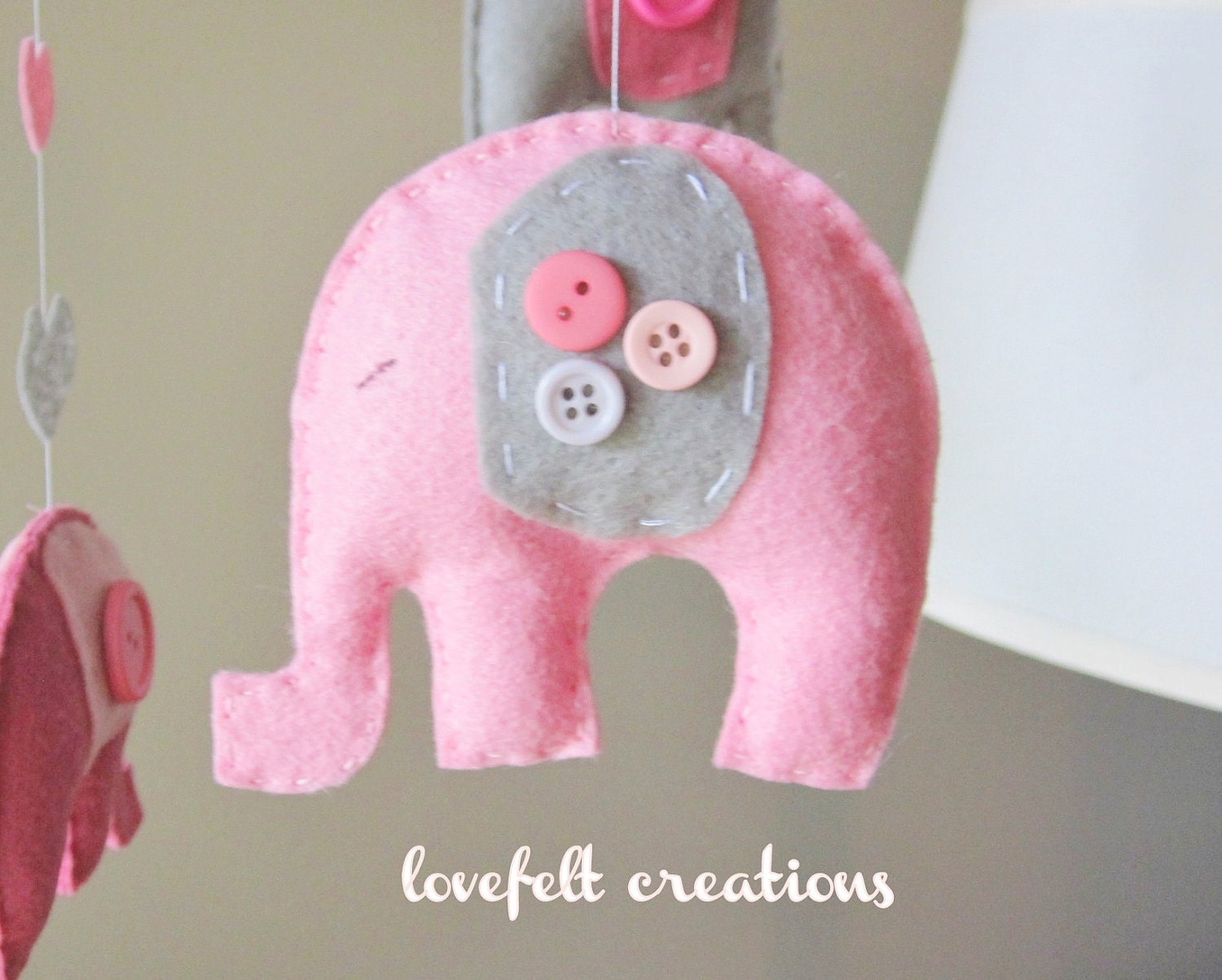 Baby crib mobile - Baby Mobile - Custom Baby Mobile - Girl Elephant Mobile - Nursery Mobile -Pink Mobile - OR CHOOSE your colors :)