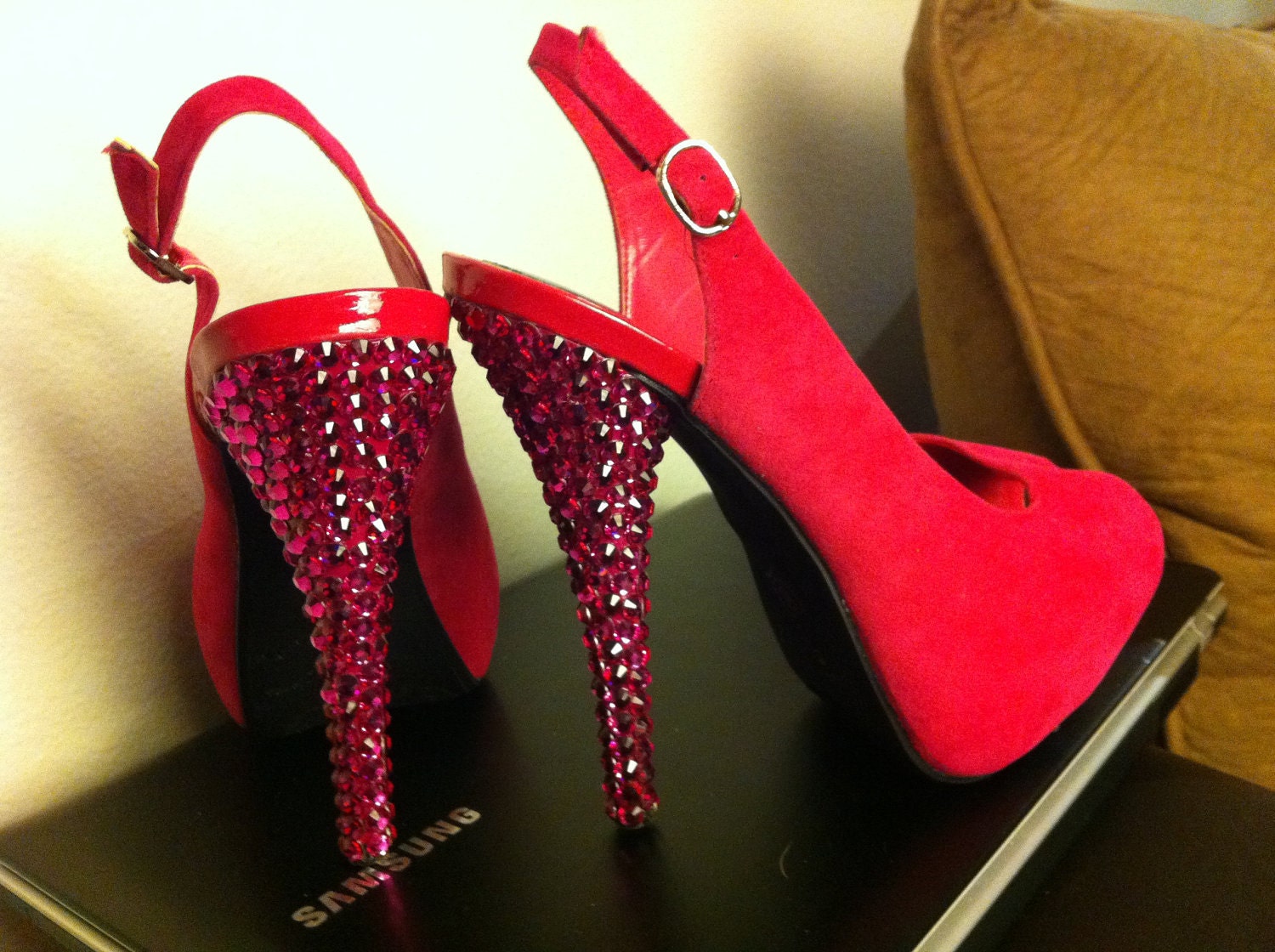 Swarvoski Wedding High Heels, Bridal heels, Fashion custom made Pink Pumps