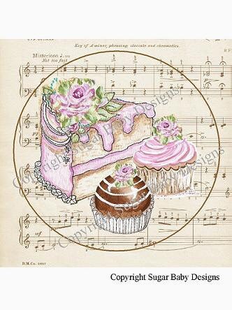 Pink Cake Slice Tags Printable .JPG Download Digital Images No. 186