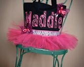 Ballerina Dance Bag Tutu Tote Personalized Custom Made to Order Hot Zebra