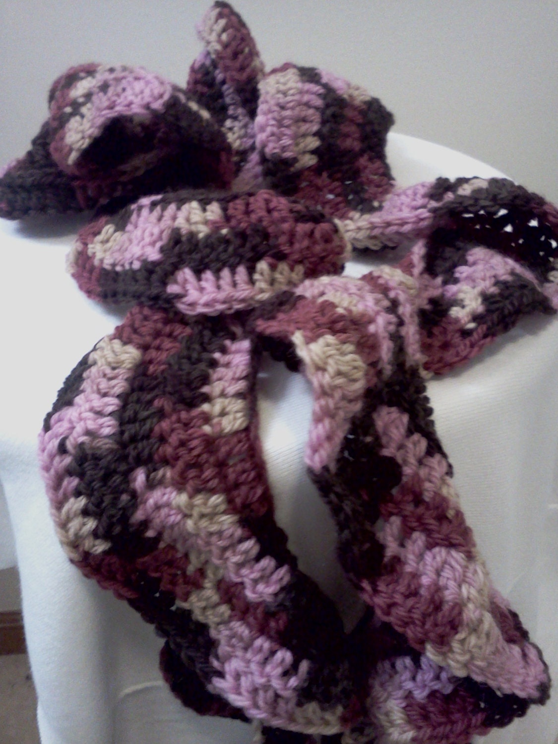 Crochet Ruffle Scarf made with 100% Wool