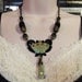 The Queen Bee, Verdigris Brass Crown, Bullet Casing With Flower and Bee, Venetian Lace, Vintage Faceted Crystal Beads