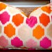 Pink and Orange Modern Pillow Size 14x19