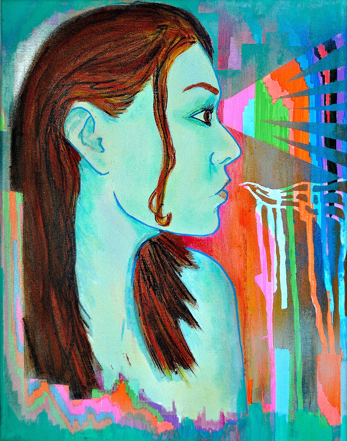 Girl 24- 11 by 14 canvas painting