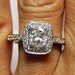 1.30ct Antique Vintage Style Cushion Diamond Engagement Ring in White Gold