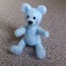 Needle felted light blue miniature teddy bear gift under 20