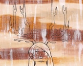Deer Girl - Print of Acrylic Painting, 8 x 11