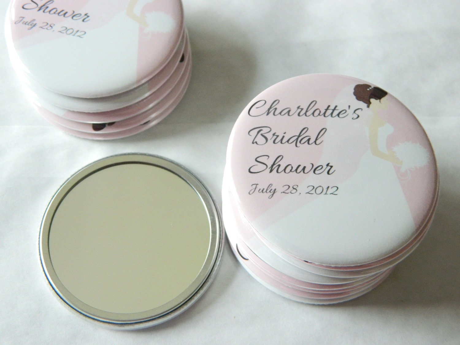 Personalized Bridal Shower Favors-  Bride in Any Color - Pocket Mirror, party favor, bridesmaid gift, bridal shower