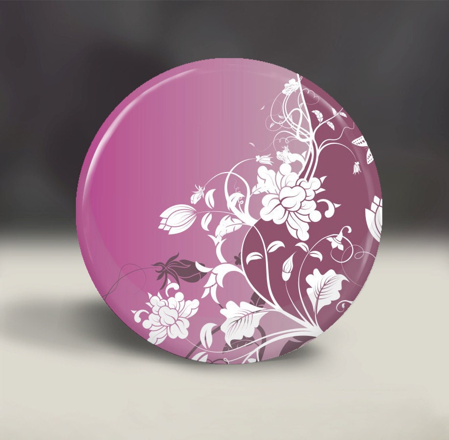 Pocket Mirror - Shades of Purple Flower - Party Favor, Fundraiser, Goodie Bags, Wedding, Shower, Birthday