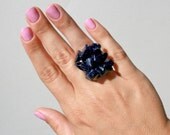 Sparkly Black Goldstone Rock Ring