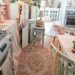 Fabulous shabby chic pink wool latch hooked rug with roses and scrolls shabby chic cottage chic