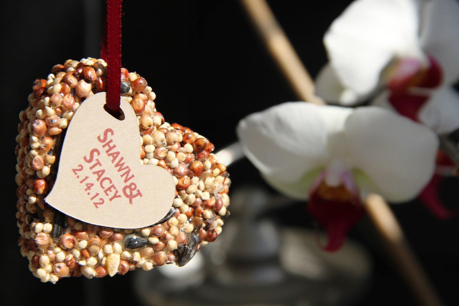 35 Bird Seed favors - hearts, personalized, eco friendly, birdseed wedding favor, love birds