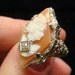Antique 14k Habille Cameo & Diamond Filigree Ring- BREATHTAKING