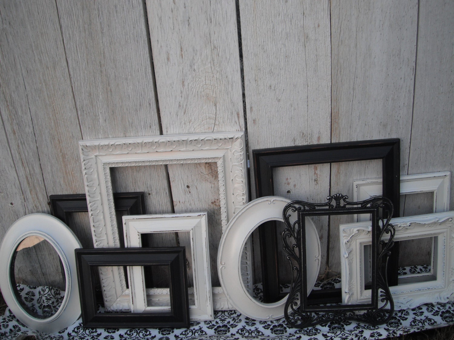 Custom PICTURE FRAMES - shabby chic or Hollywood Regency Style - Glass and Backing