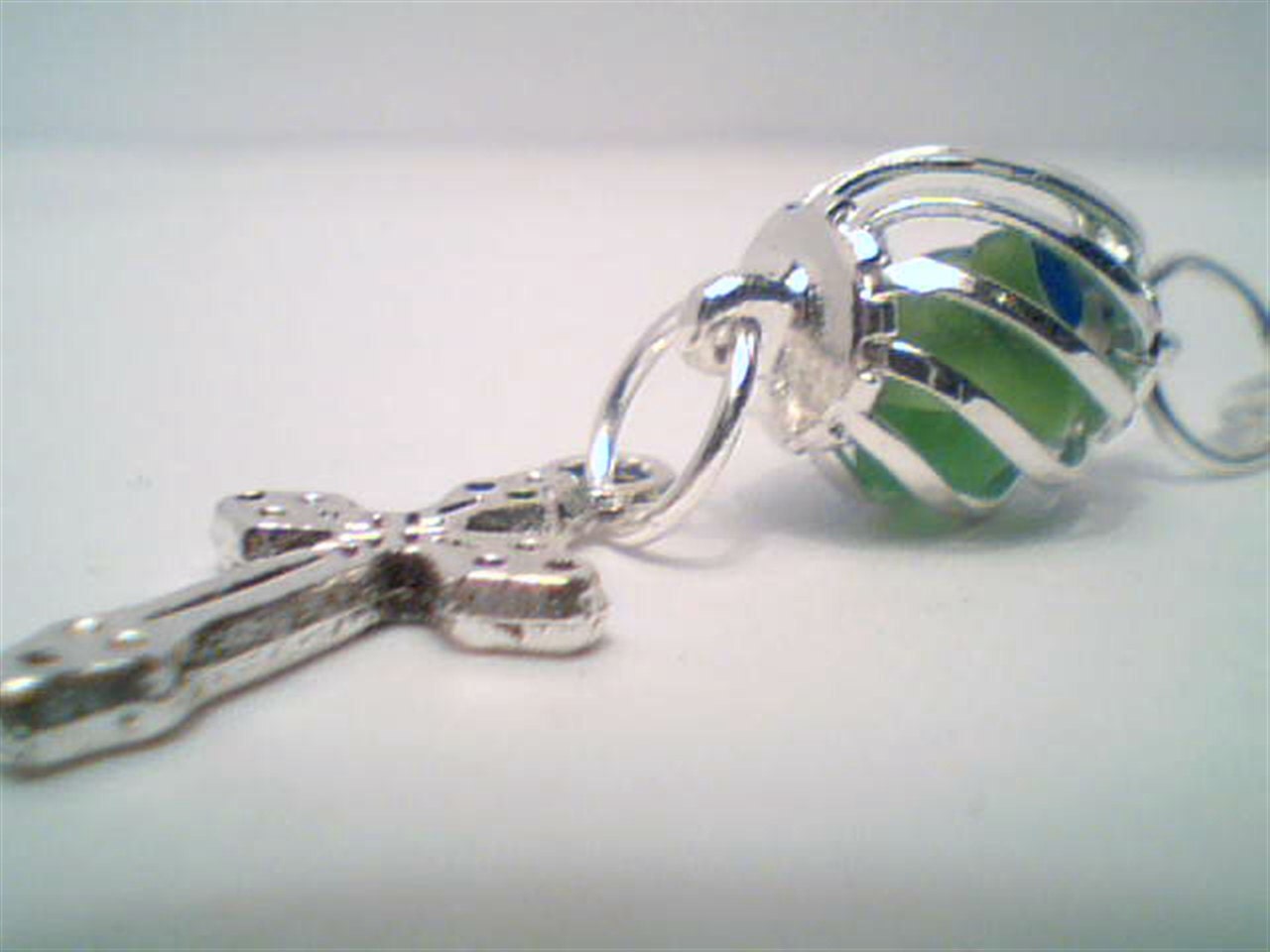 Genuine mixed beach sea glass Mini twisted cage jewelry pendant with charm handmade necklace
