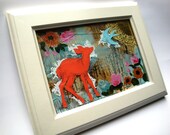 mixed media collage art animal landscape outdoor scene