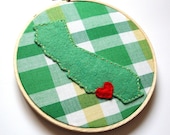 custom state hoop art - 5 inch personalized state embroidery hoop art city custom wall art wedding gift