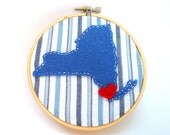 New York embroidery hoop art NYC art state art