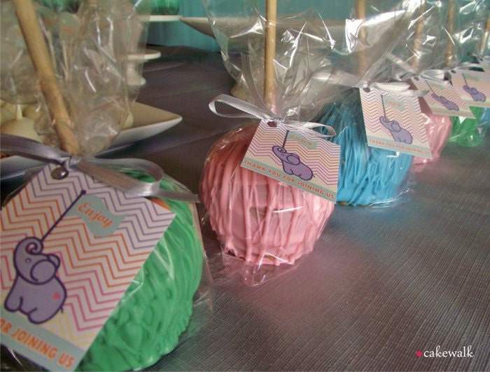 Favor Tags: Chevron Elephant