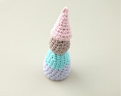 Teethin toy.  Crochet wooden doll for baby. Gift for children.