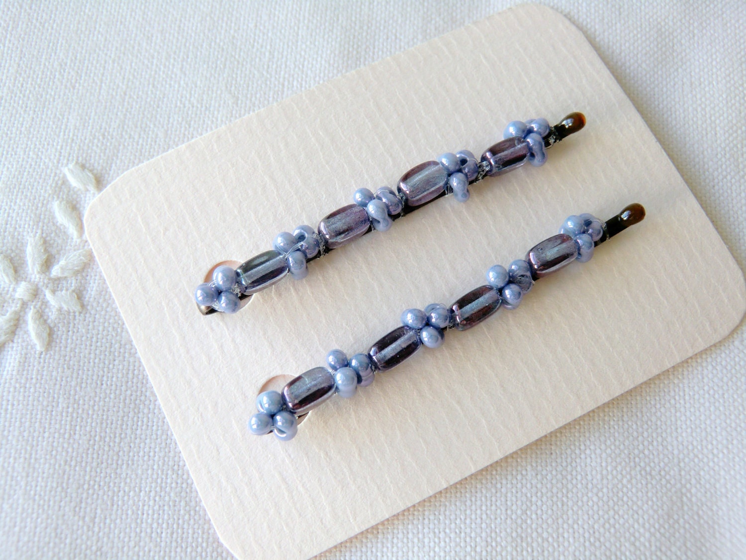 Purple Beaded Bobby Pins Glass Bead Hair Pins Hair Accessories Hair Jewelry Barrette for Girls Amethyst Bobby Pins