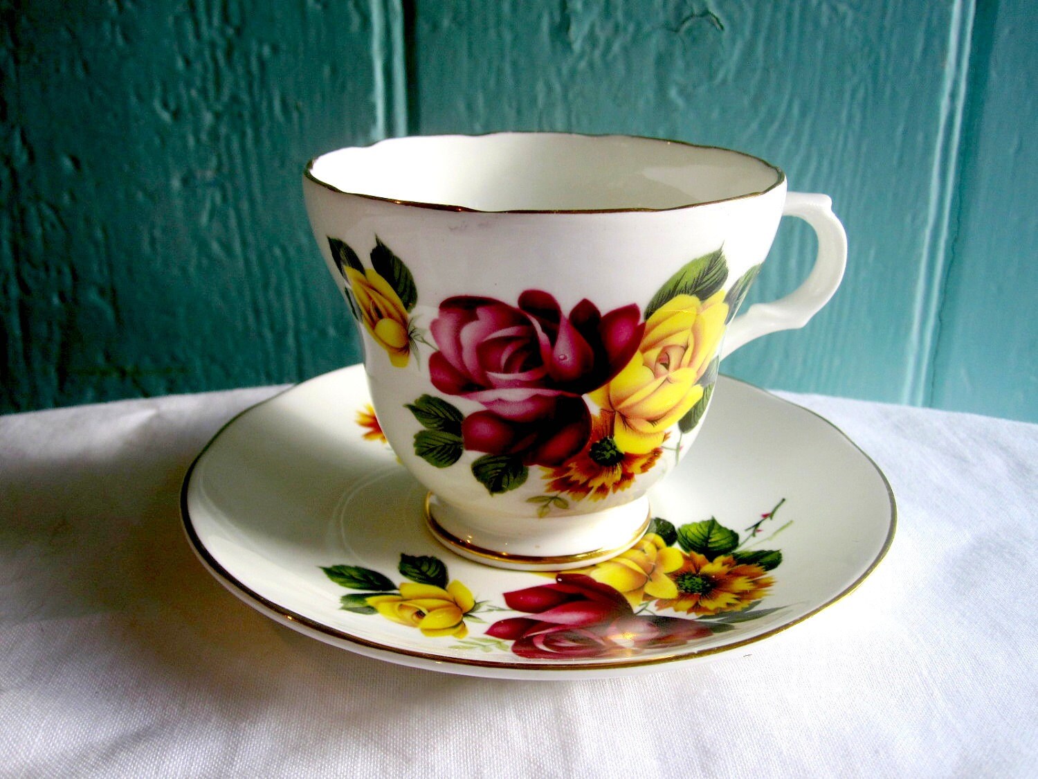 cup TheDorothyDays Cup Tea Teacup English Rose Tea by Tea Set tea Vintage uk  vintage