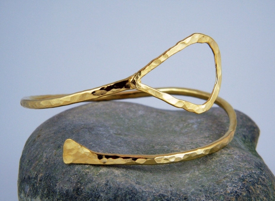Gold bangle handmade Egyptian cuff bracelet by AyalaVitkon on Etsy