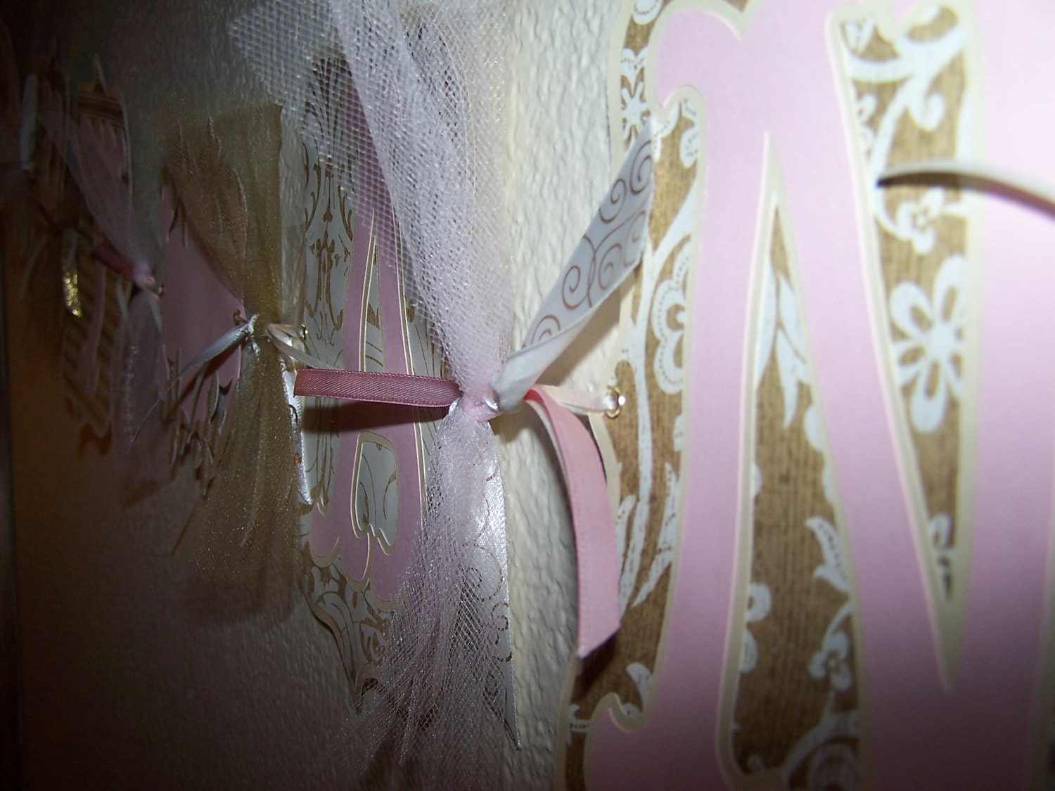 Happy Anniversary Banner Golden Gold Pink 50th Wedding Party Reception Decor