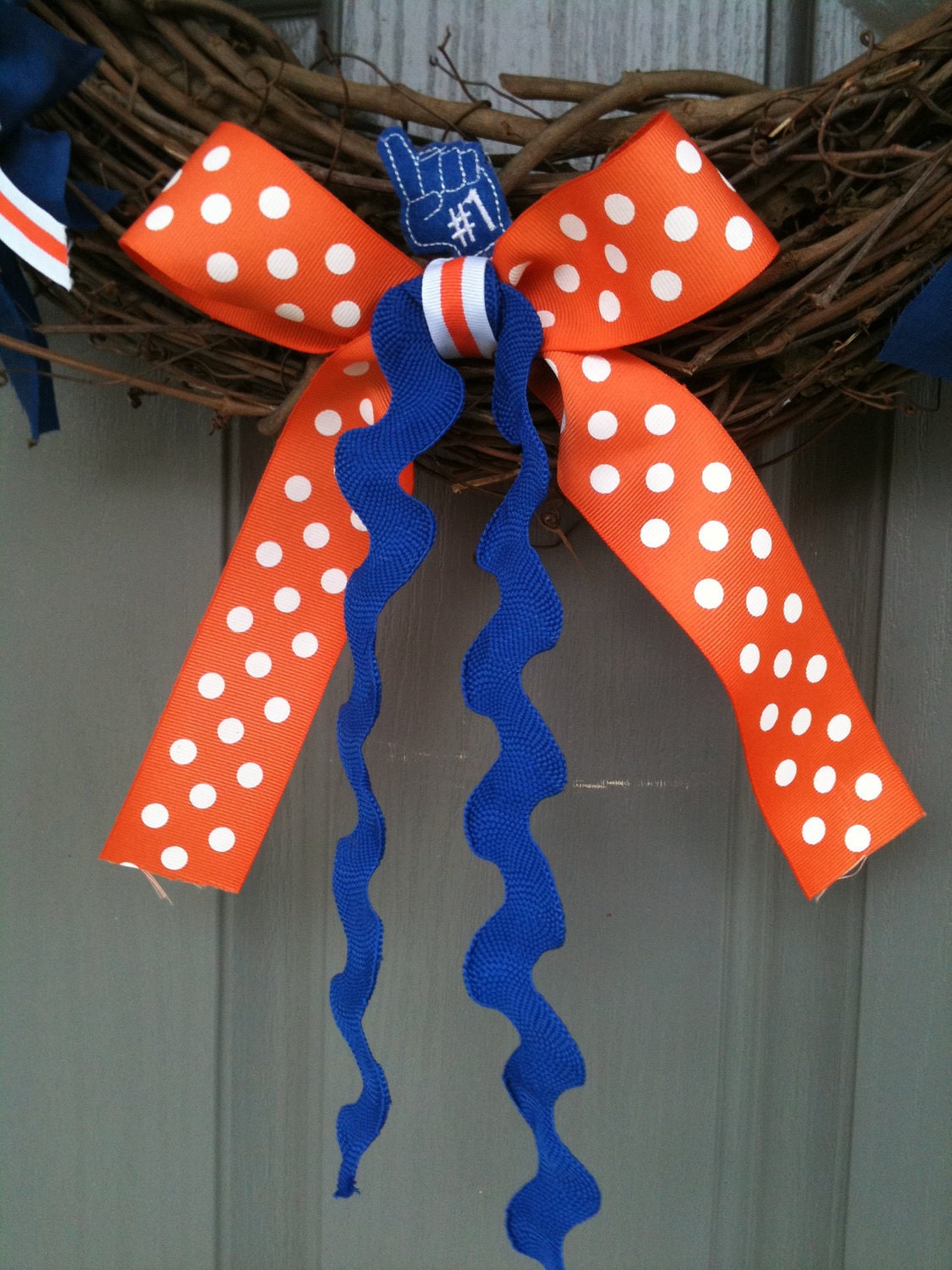 University of Florida wreath with monogrammed door hanger
