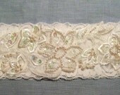 Ivory embellished lace bridal garter