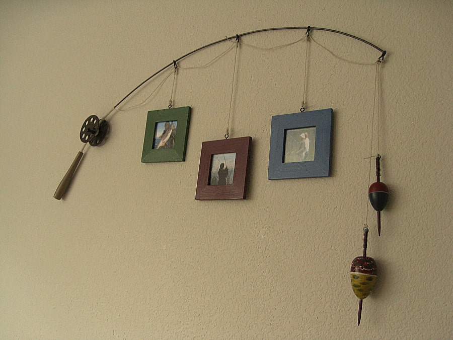 Fishing Photo Frame - Metal Brown - 3 Frames