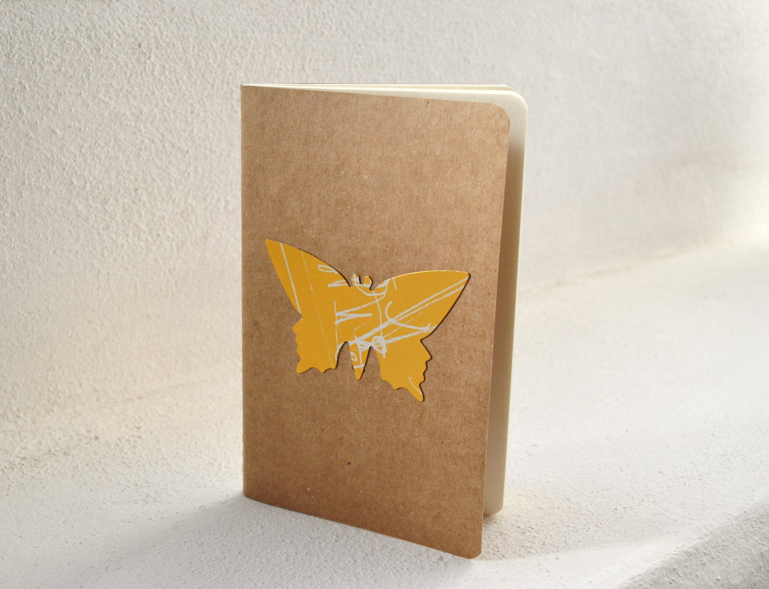 RESERVED LISTING - set of 3 one of a kind pocket Moleskines with handpunched cardboard butterflies