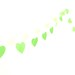 Laminated garland with paper green hearts, water resistant